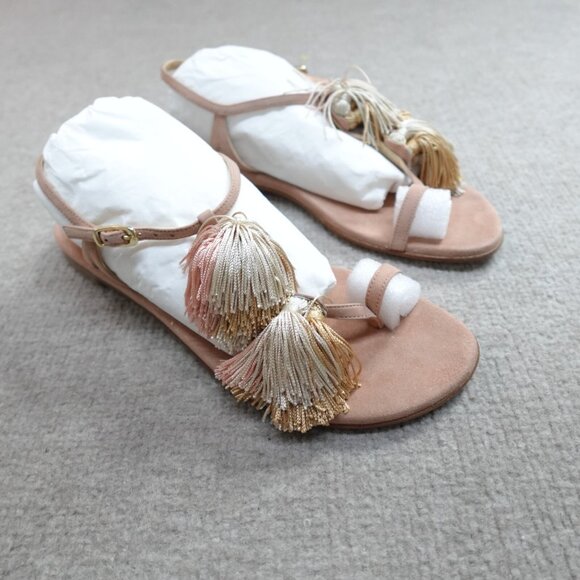 Stuart Weizman Womens Sandals 7.5 Pink Suede Jabow Strappy NEW - Picture 3 of 8